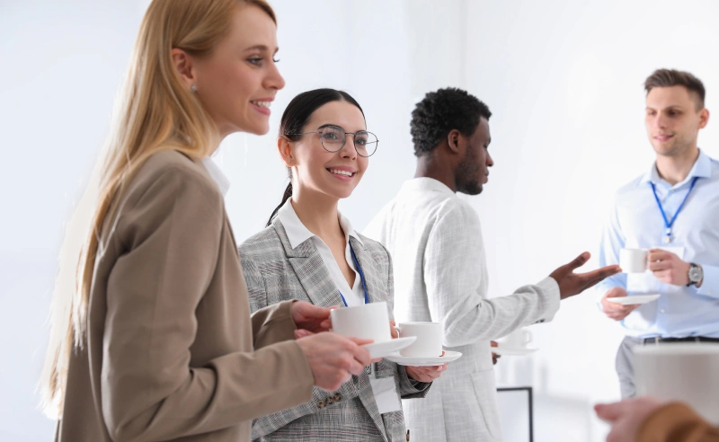 Successful staff members during a break.