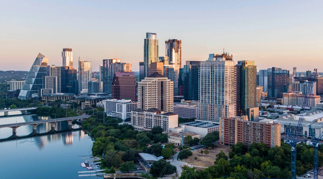 City skyline of Austin, TX.