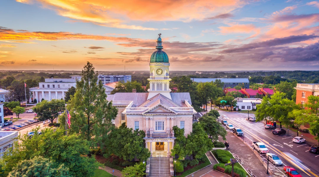 Athens, GA landscape photo at sunset.